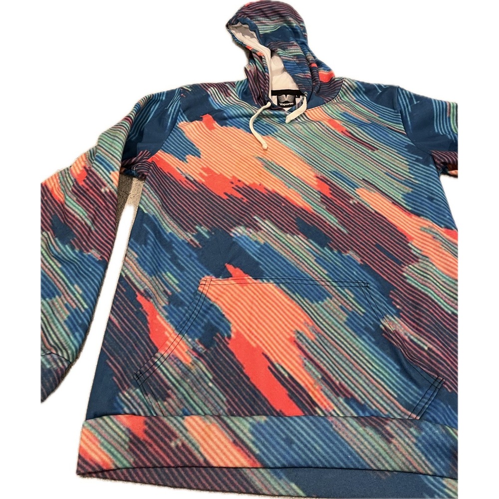 Vapor95 Hoodie Large Psychedelic Abstract Print Streetwear Pullover Festival